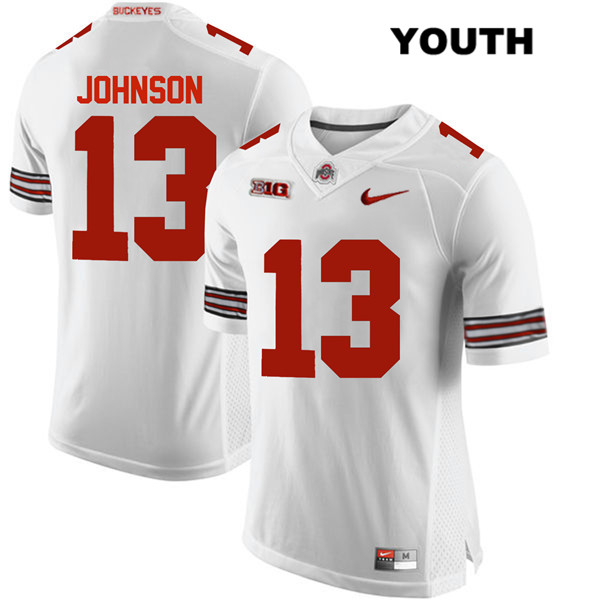 Ohio State Buckeyes Youth Tyreke Johnson #13 White Authentic Nike College NCAA Stitched Football Jersey VS19Q70HF